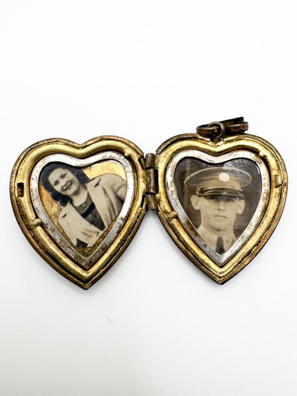 Vintage Lustern Heart Locket Bracelet & Pendant Set Gold Filled Sterling 1940s - Picture 8 of 9